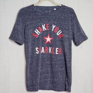 Royce Brand Grey Blue Heathered SS Shake Your Sparkler Poly Cotton Lyocell Tee M